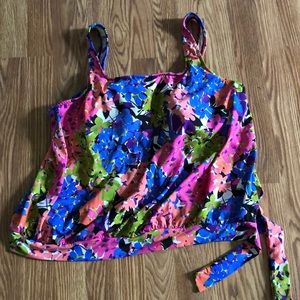 18W lined swim tank top